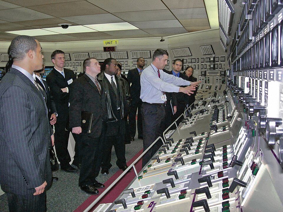 A nuclear power plant control room