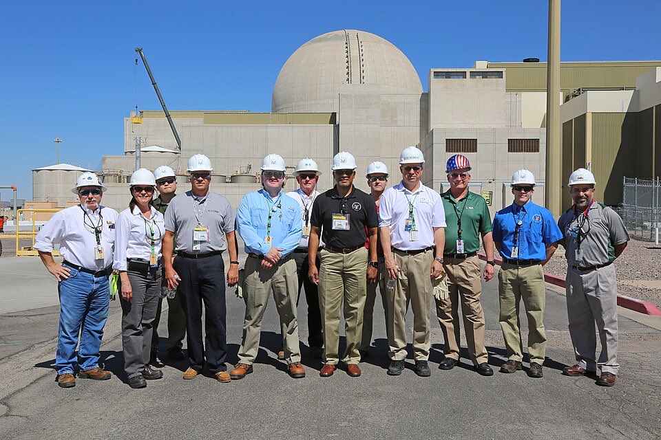 Plant workers in hard hats at the Palo Verde Nuclear Generating Station